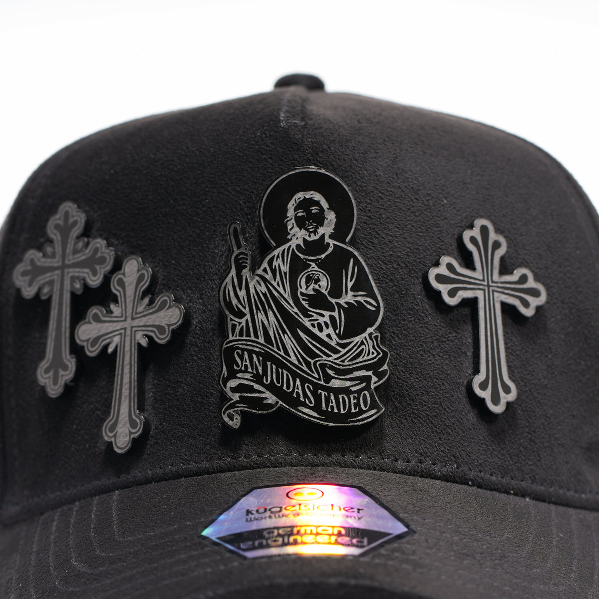 San Judas Tadeo y Cruces Modelo 01 Placa en Gamuza
