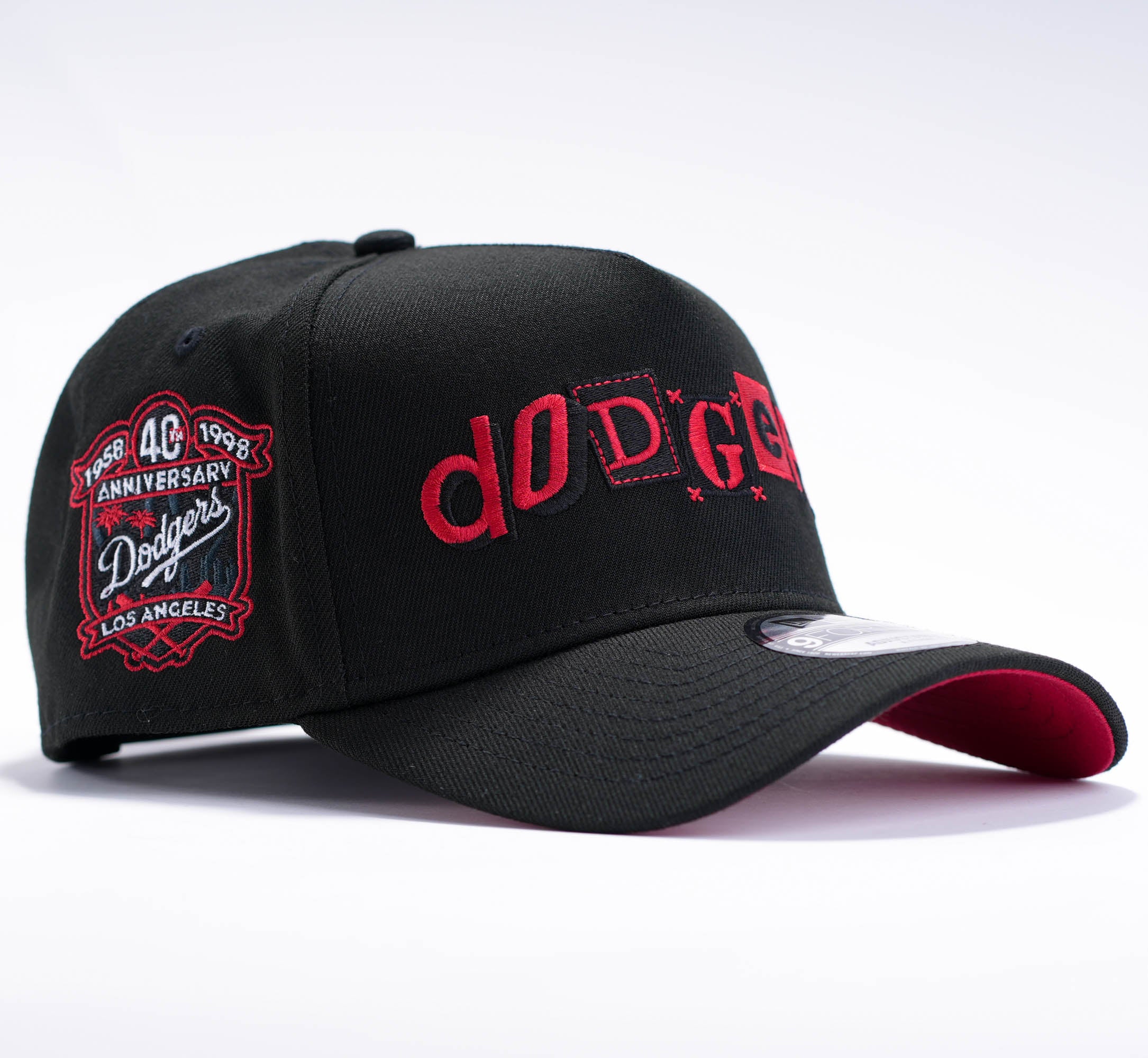LA Dodgers 40th Anniversary Black And Red Lettering Negro y Rojo
