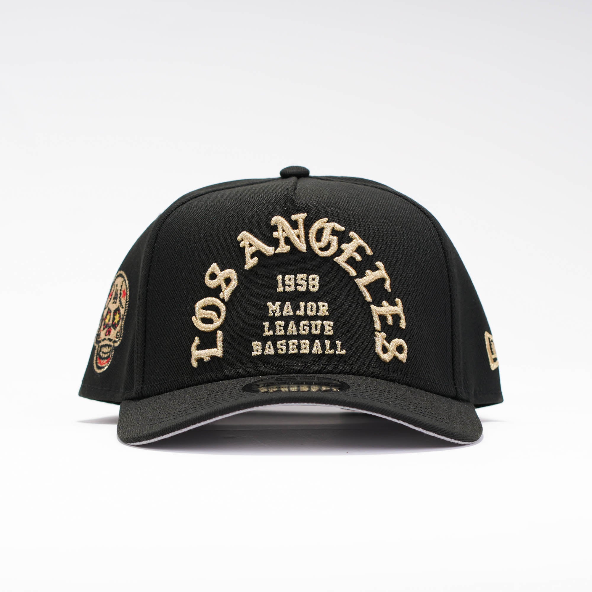 LA Dodgers Black Gold Skull Negro y oro