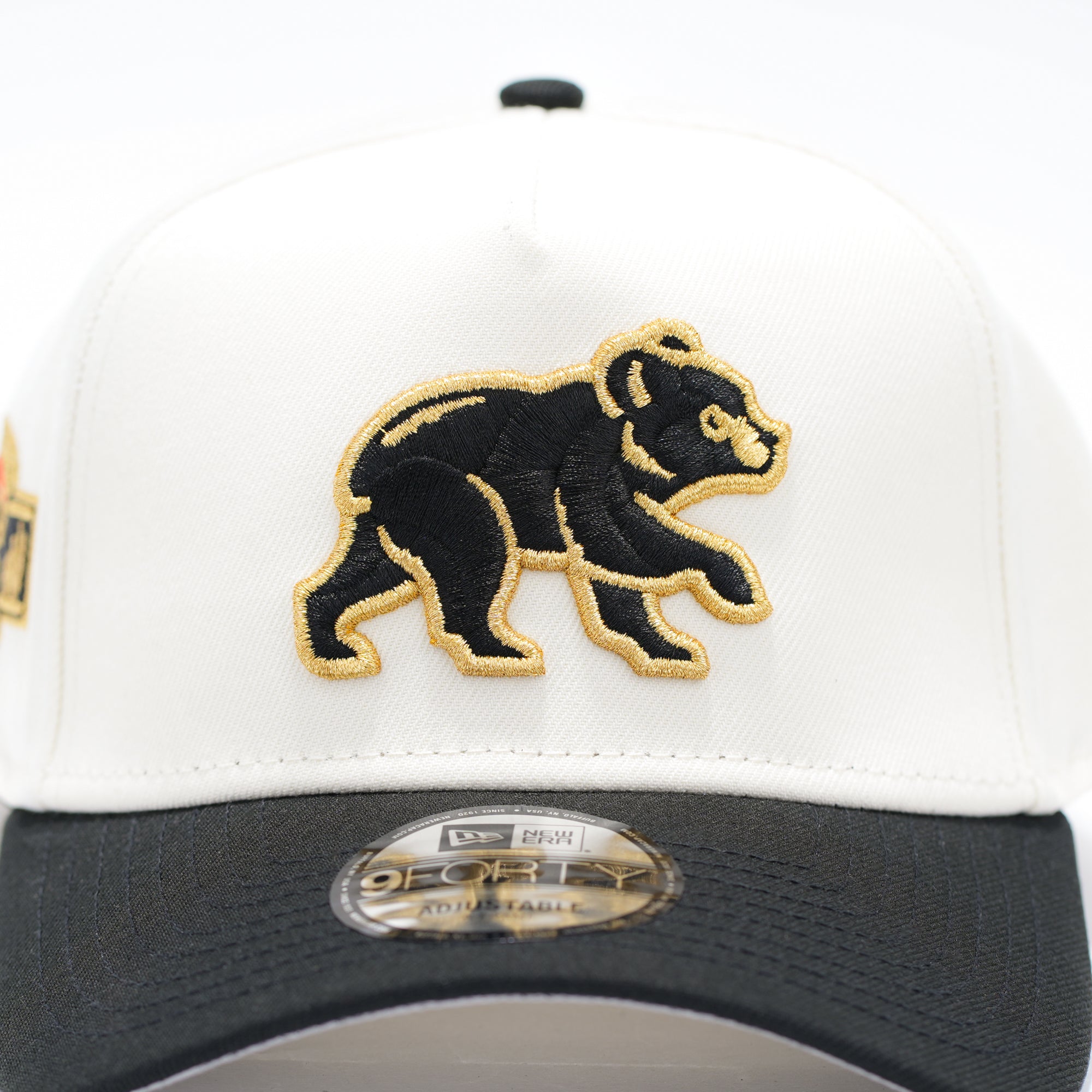Chicago Cubs Oso Gold Blanco y Negro Spring training